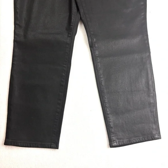 NWOT Good American Black Coated Midrise Tummy Control Butt Lift Pants (15)